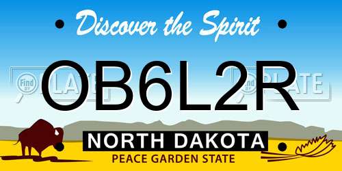 OB6L2R North Dakota License Plate