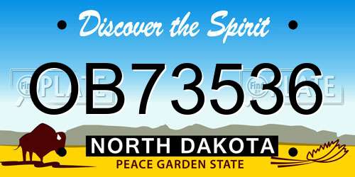 OB73536 North Dakota License Plate
