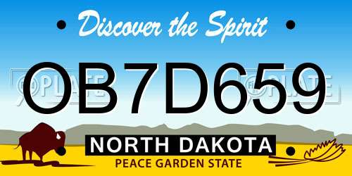 OB7D659 North Dakota License Plate