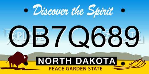 OB7Q689 North Dakota License Plate