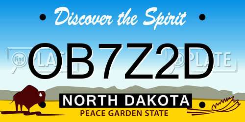 OB7Z2D North Dakota License Plate