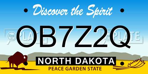 OB7Z2Q North Dakota License Plate