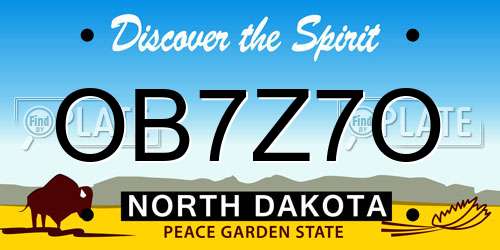 OB7Z7O North Dakota License Plate