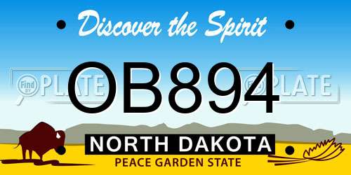 OB894 North Dakota License Plate