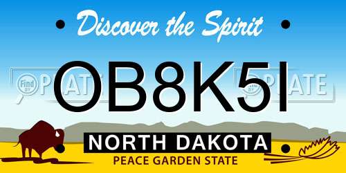OB8K5I North Dakota License Plate