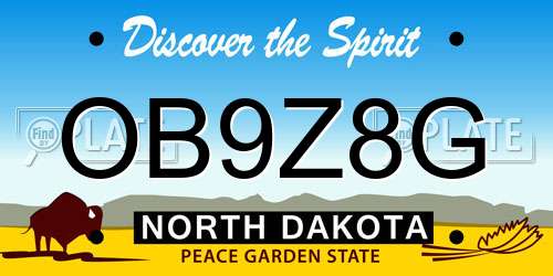 OB9Z8G North Dakota License Plate