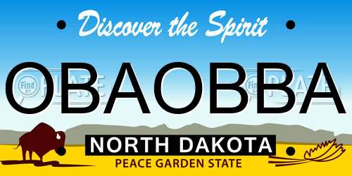 OBAOBBA North Dakota License Plate
