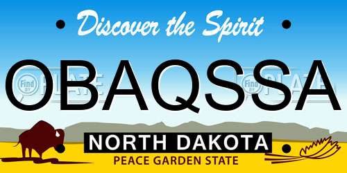 OBAQSSA North Dakota License Plate