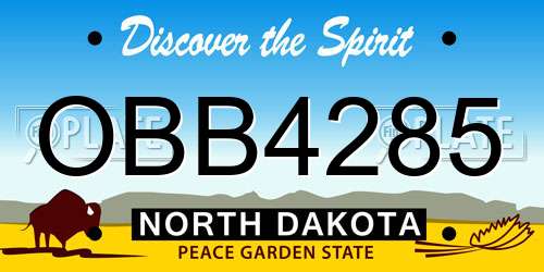 OBB4285 North Dakota License Plate