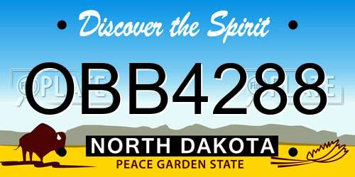 OBB4288 North Dakota License Plate