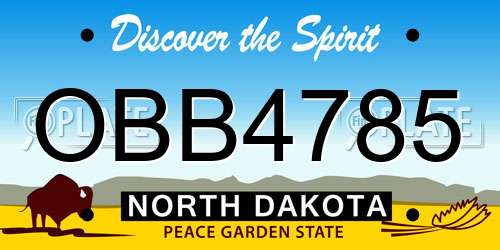 OBB4785 North Dakota License Plate