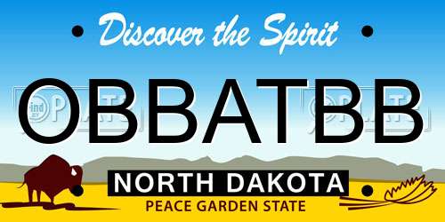 OBBATBB North Dakota License Plate