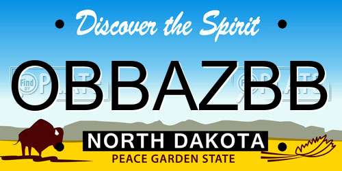 OBBAZBB North Dakota License Plate