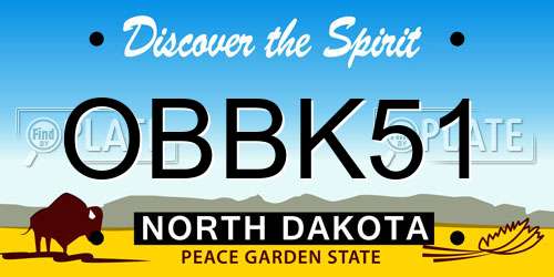 OBBK51 North Dakota License Plate