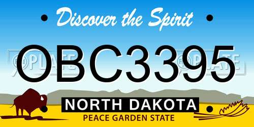 OBC3395 North Dakota License Plate