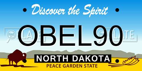 OBEL90 North Dakota License Plate