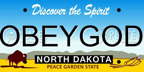 OBEYGOD North Dakota License Plate