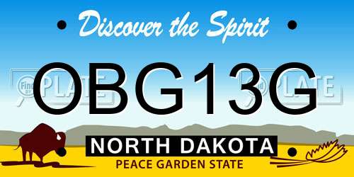 OBG13G North Dakota License Plate