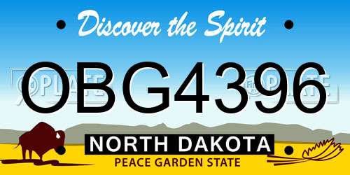 OBG4396 North Dakota License Plate