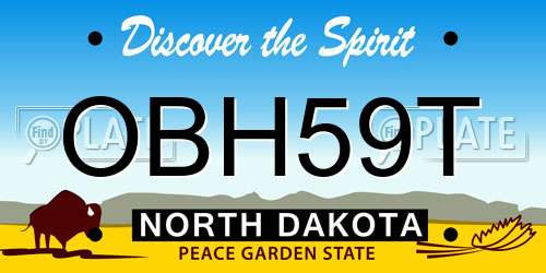 OBH59T North Dakota License Plate