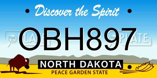 OBH897 North Dakota License Plate