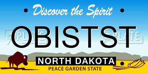 OBISTST North Dakota License Plate