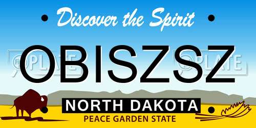 OBISZSZ North Dakota License Plate