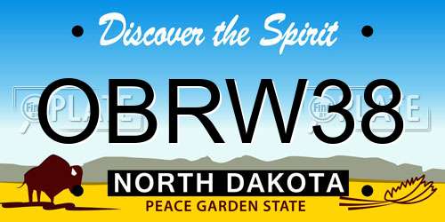 OBRW38 North Dakota License Plate
