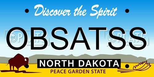 OBSATSS North Dakota License Plate