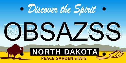 OBSAZSS North Dakota License Plate
