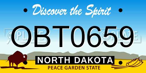 OBT0659 North Dakota License Plate