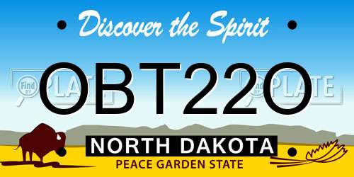 OBT22O North Dakota License Plate