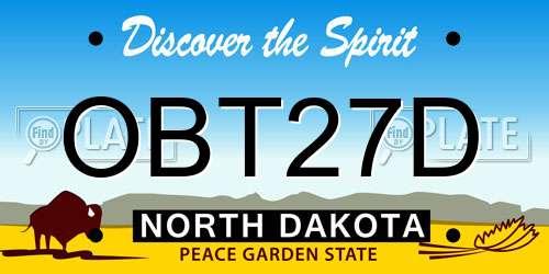 OBT27D North Dakota License Plate