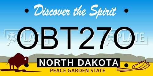 OBT27O North Dakota License Plate