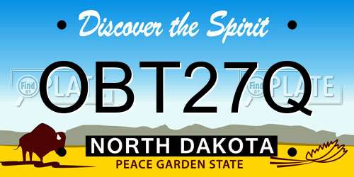 OBT27Q North Dakota License Plate