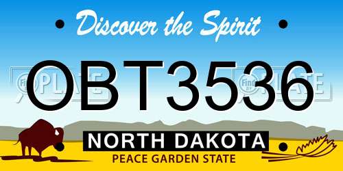 OBT3536 North Dakota License Plate