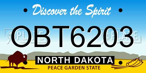 OBT6203 North Dakota License Plate