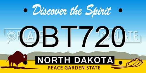 OBT720 North Dakota License Plate