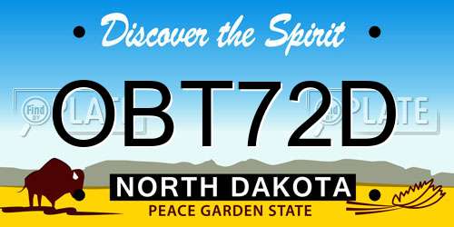 OBT72D North Dakota License Plate