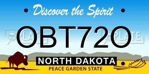 OBT72O North Dakota License Plate