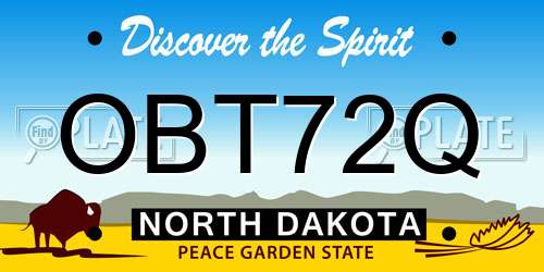 OBT72Q North Dakota License Plate