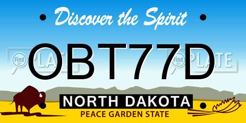 OBT77D North Dakota License Plate
