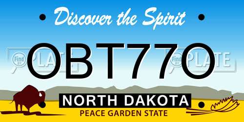 OBT77O North Dakota License Plate