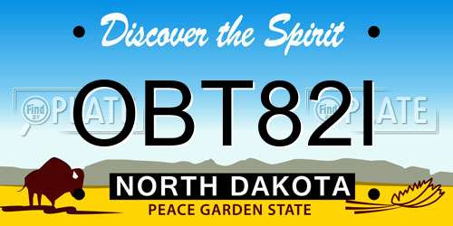 OBT82I North Dakota License Plate