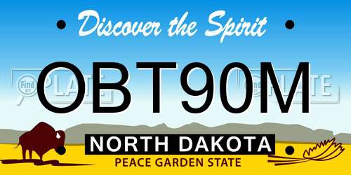 OBT90M North Dakota License Plate