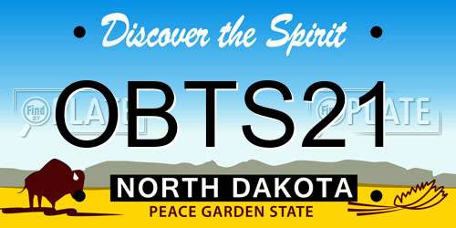 OBTS21 North Dakota License Plate