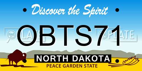 OBTS71 North Dakota License Plate