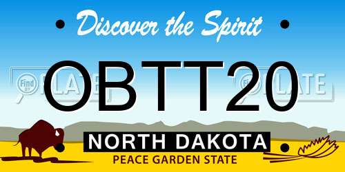 OBTT20 North Dakota License Plate
