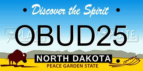 OBUD25 North Dakota License Plate