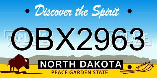 OBX2963 North Dakota License Plate